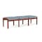 Lesro Lenox Wood 3 Seat Bench Wood Frame, Cherry, RS Rain Song Upholstery LW3001 - alternate 2
